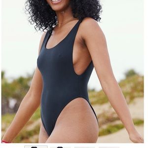Aerie super scoop one piece black swimsuit